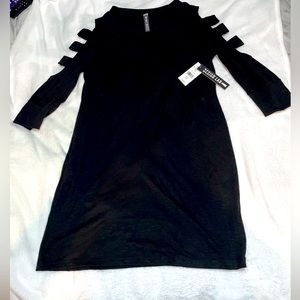 Black 3/4 sleeve mini dress by Design Lab